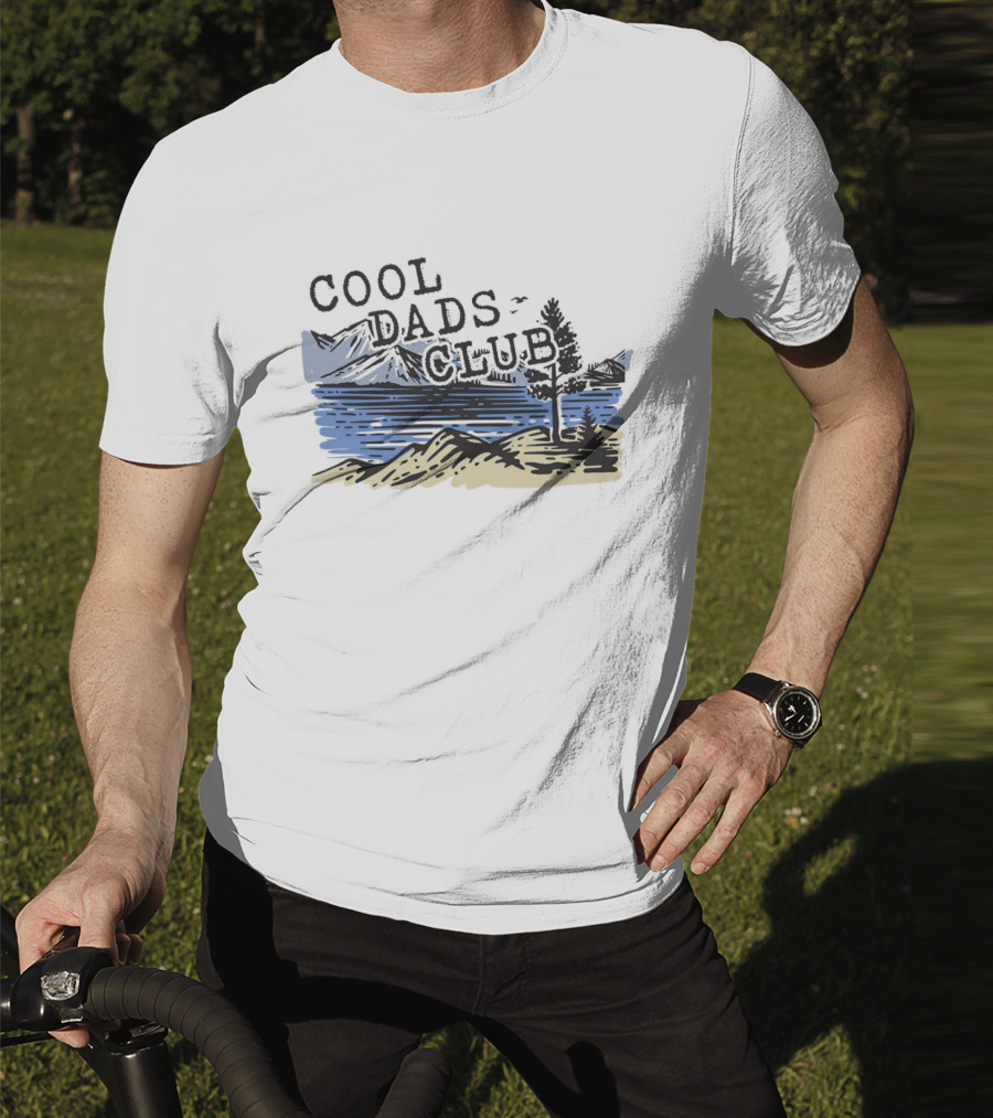 Cool Dads Club Mountain Lake Scenery T-Shirt