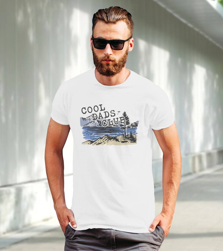 Cool Dads Club Mountain Lake Scenery T-Shirt