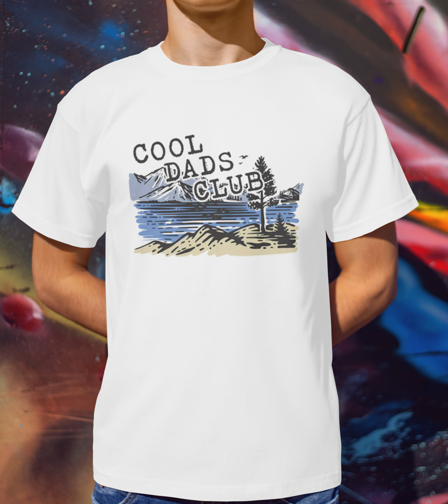 Cool Dads Club Mountain Lake Scenery T-Shirt