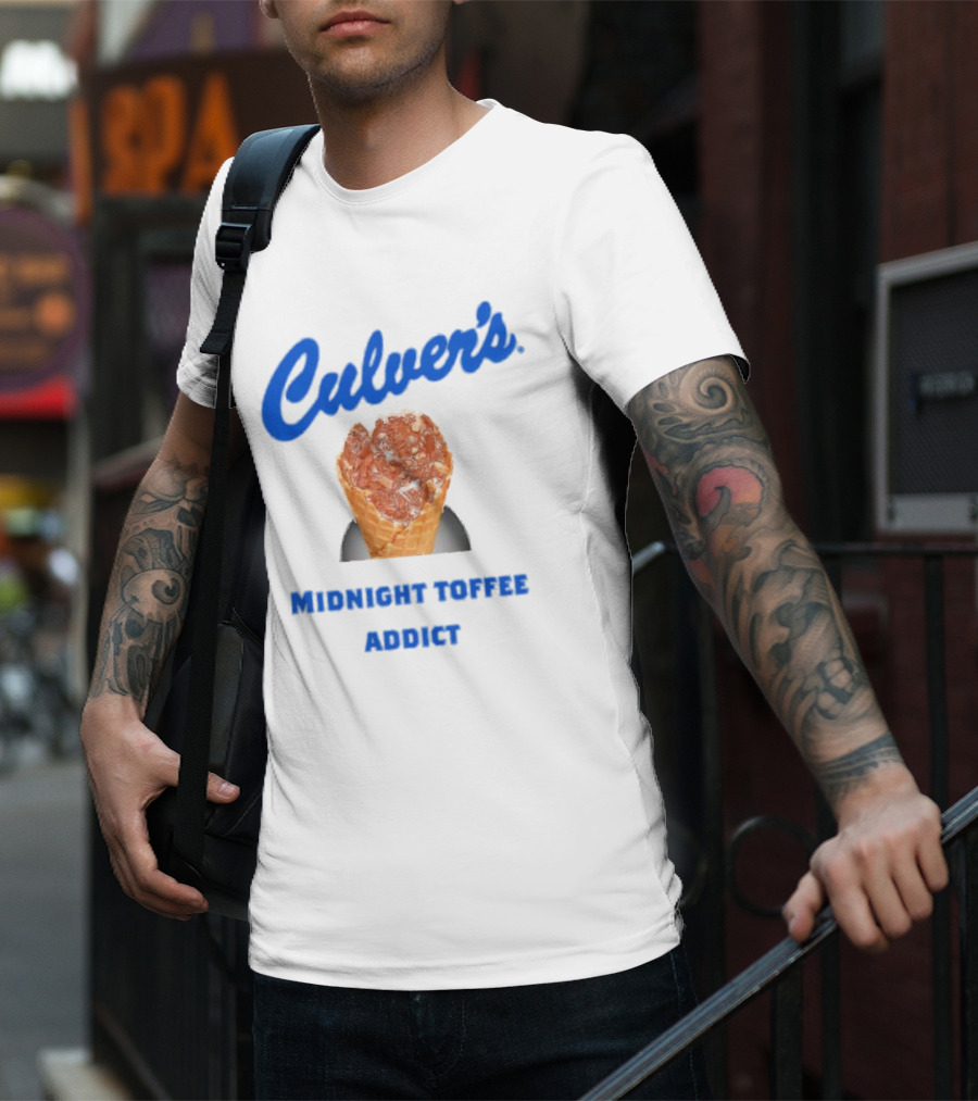 Culver’s Midnight Toffee Addict Ice Cream Cone Fan Favorite T-Shirt