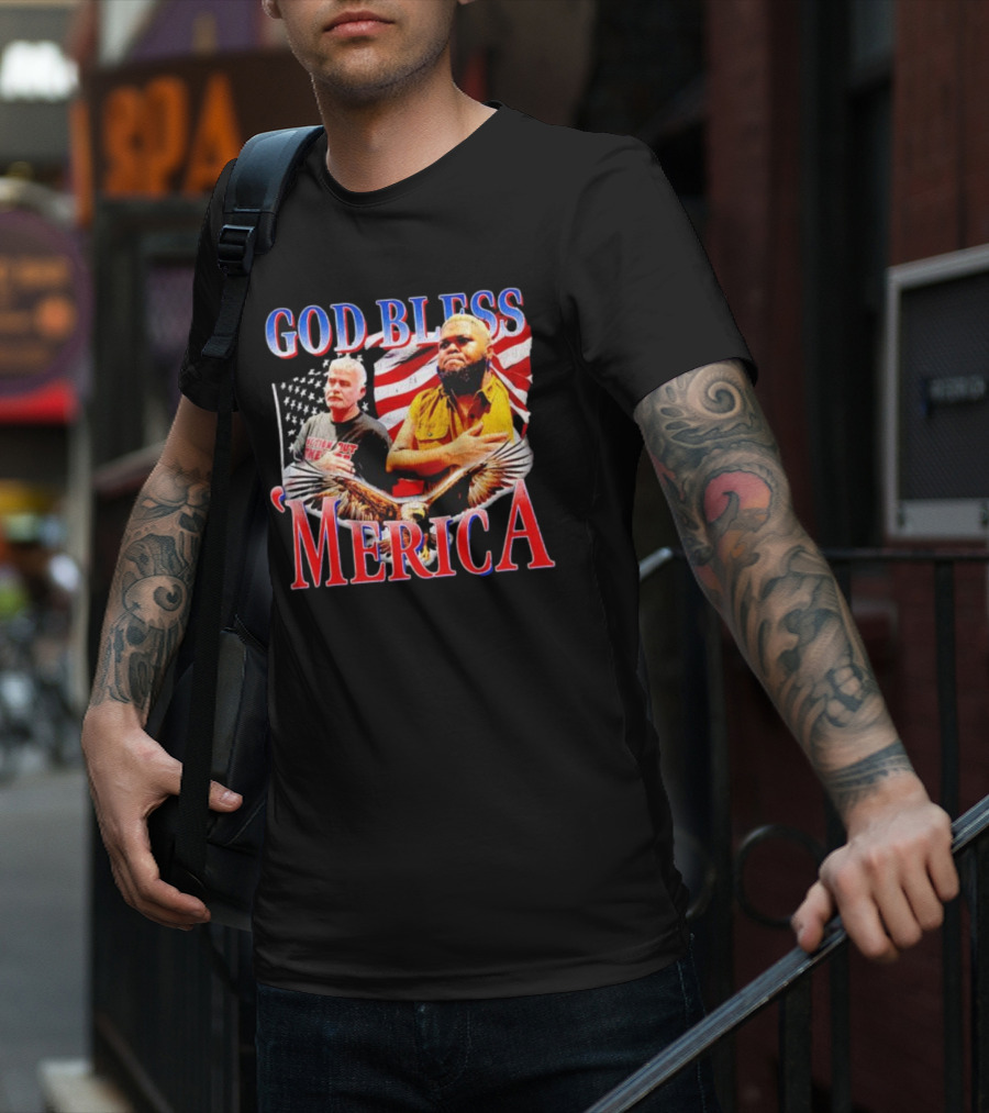 GOD BLESS ‘MERICA Vintage American Flag And Bald Eagle T-Shirt