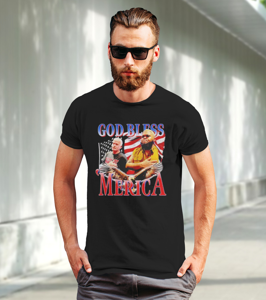 GOD BLESS ‘MERICA Vintage American Flag And Bald Eagle T-Shirt