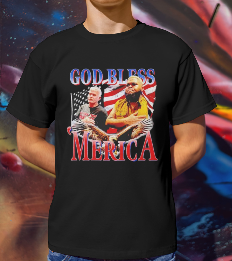 GOD BLESS ‘MERICA Vintage American Flag And Bald Eagle T-Shirt