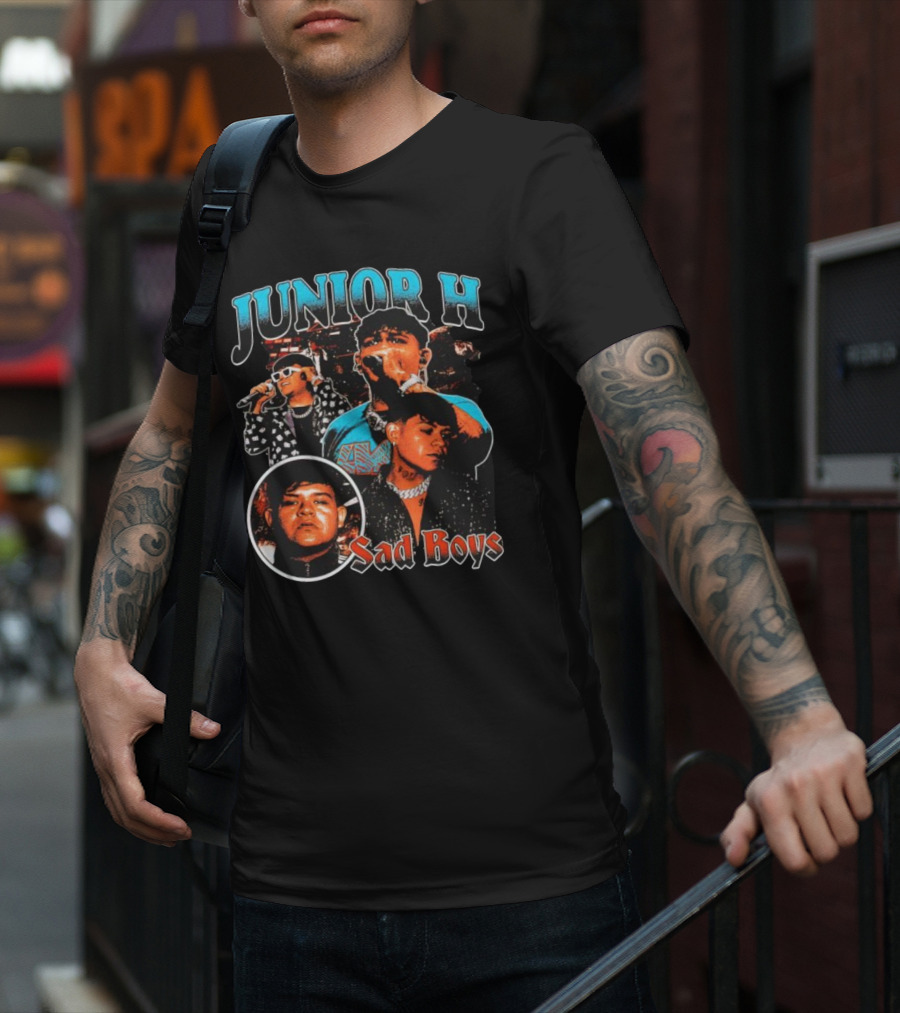 Junior H Sad Boys Vintage Concert Collage T-Shirt
