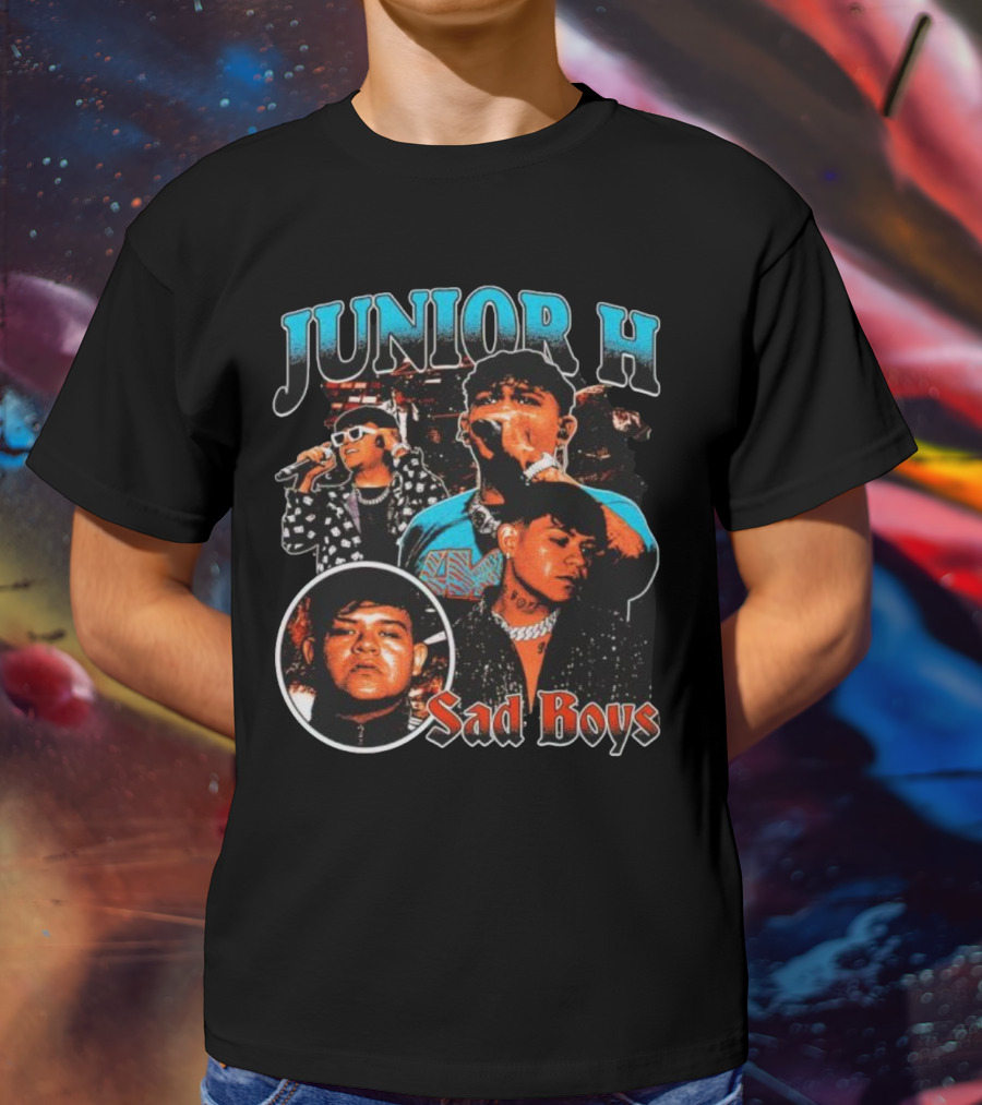 Junior H Sad Boys Vintage Concert Collage T-Shirt