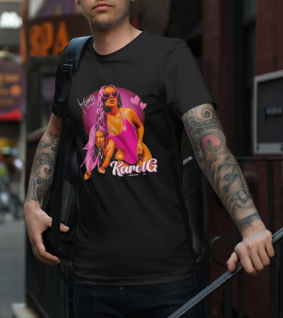 Karol G Signature Neon Pink Retro Style Fashion T-Shirt