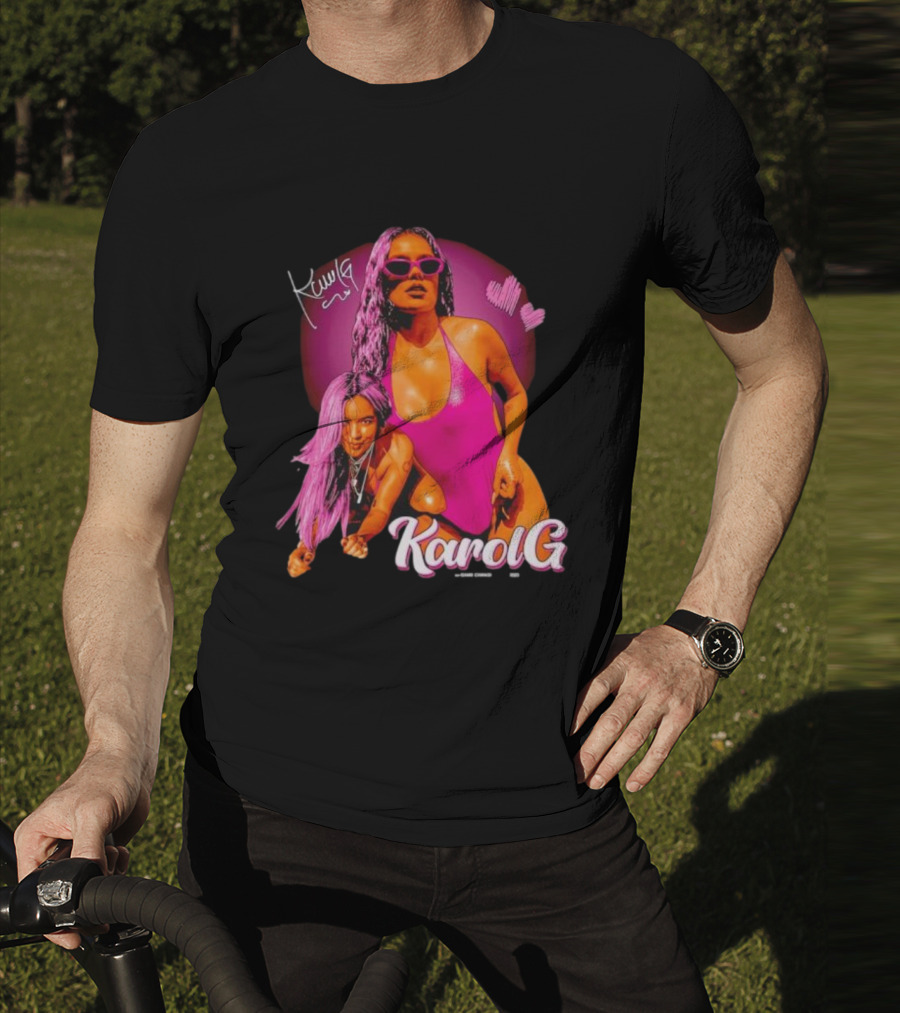 Karol G Signature Neon Pink Retro Style Fashion T-Shirt