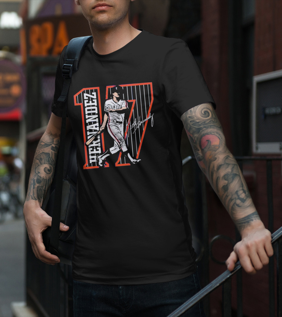 Hernandez 17 New York Signature Baseball Player T-Shirt