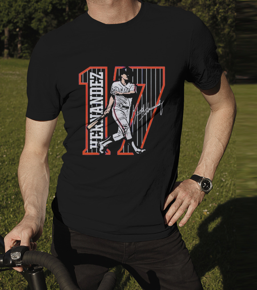 Hernandez 17 New York Signature Baseball Player T-Shirt