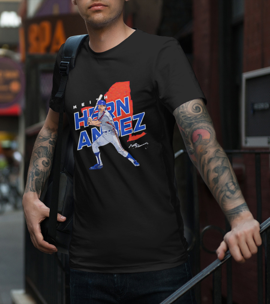 Keith Hernandez New York Player Signature Map T-Shirt