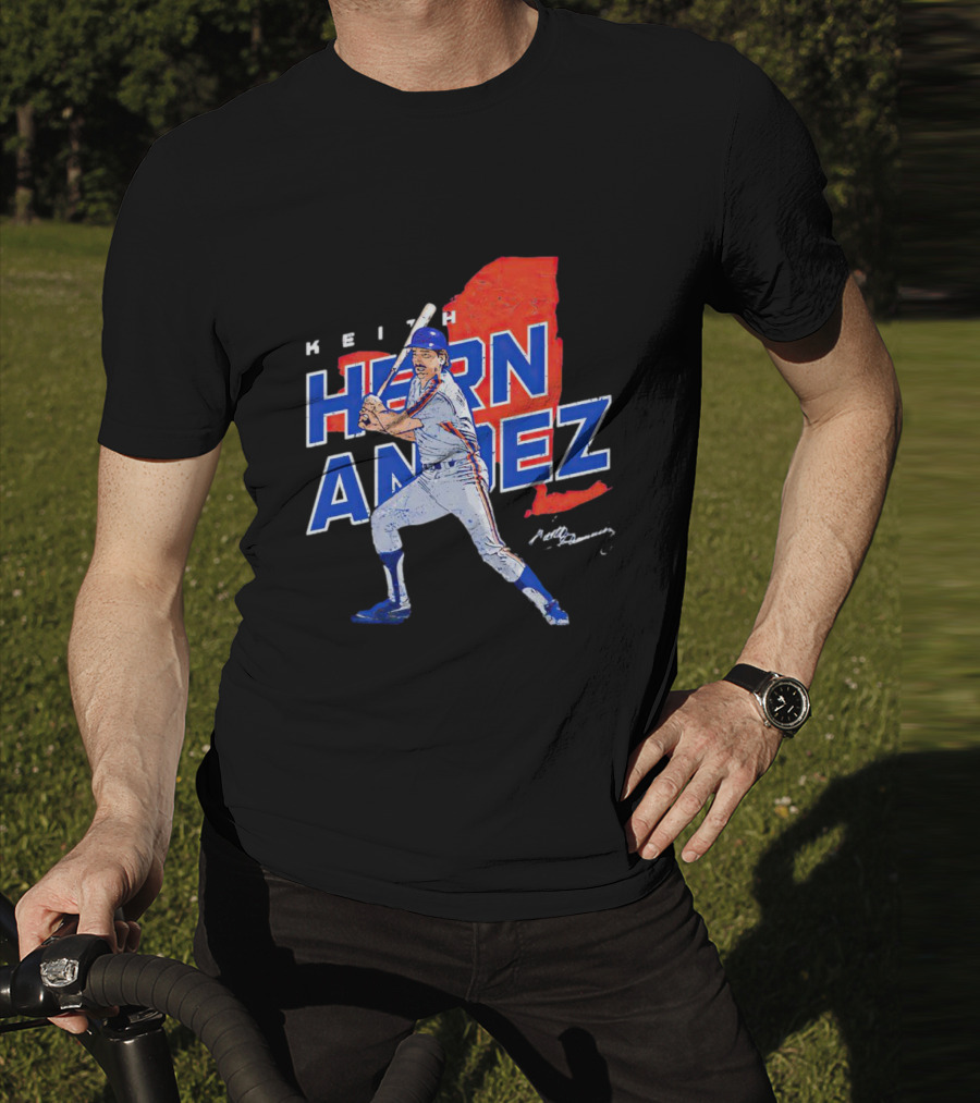 Keith Hernandez New York Player Signature Map T-Shirt