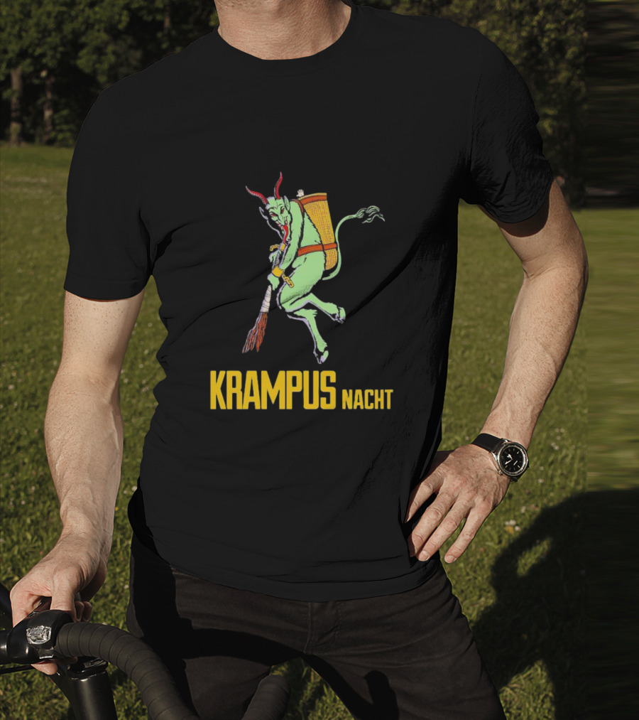 KRAMPUS NACHT Vintage Green Demon With Basket And Birch Bundle T-Shirt