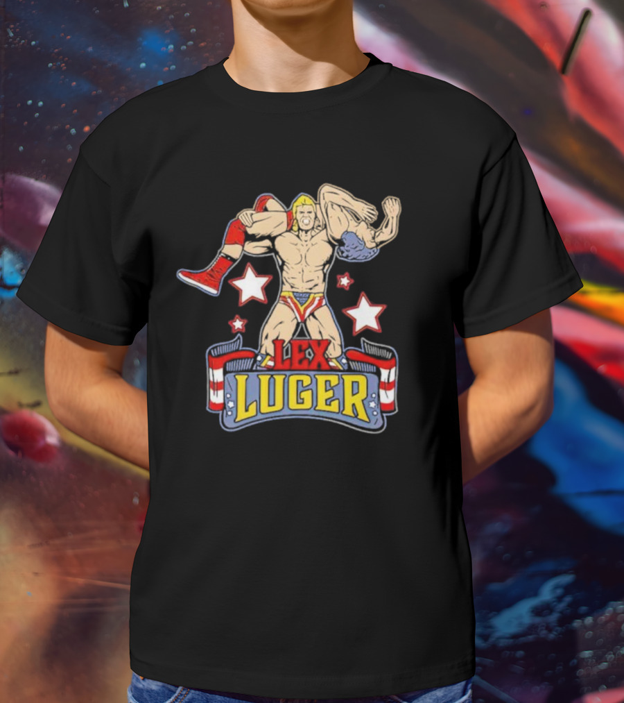 Lex Luger Wrestling Icon Stars And Stripes Torture Rack T-Shirt