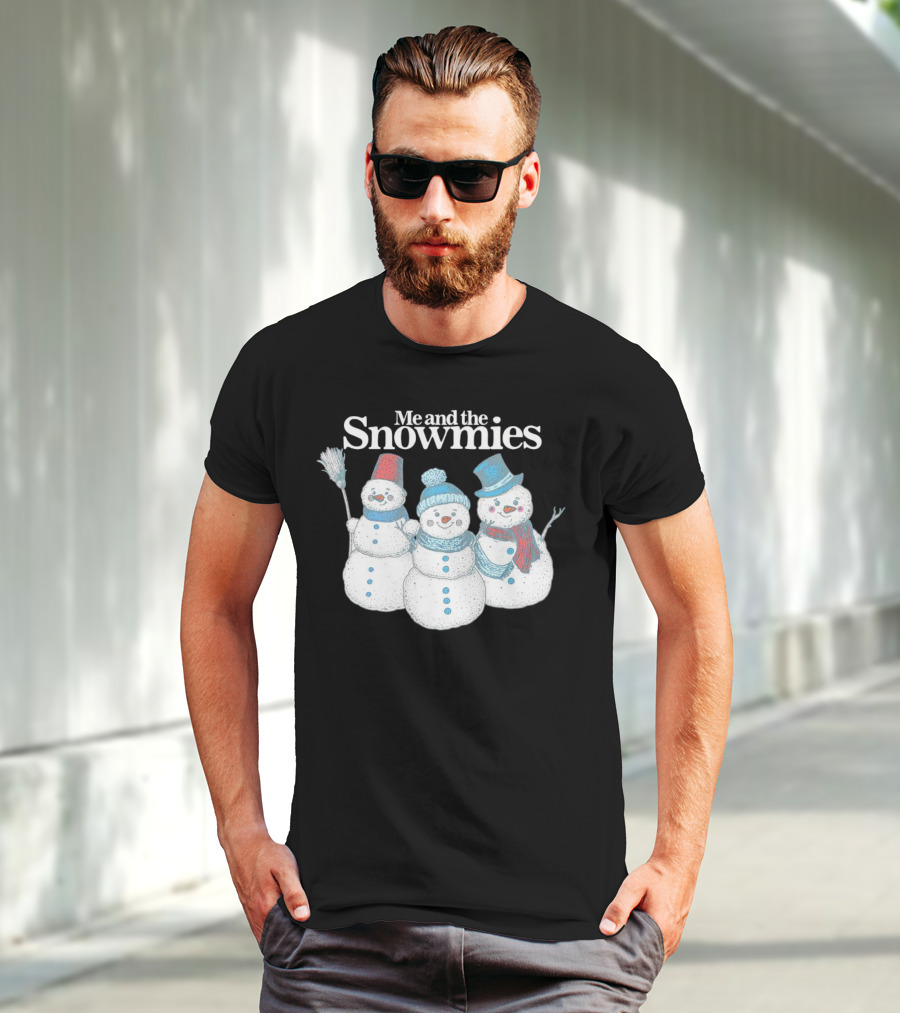 Me And The Snowmies Christmas Trio With Brooms And Hats T-Shirt
