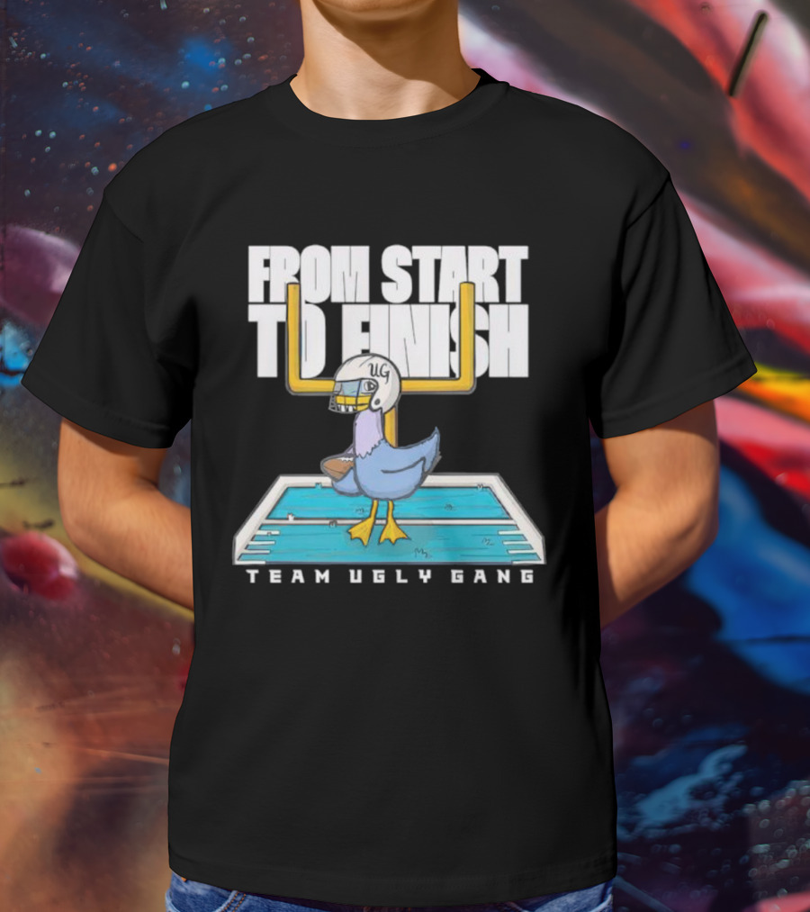 From Start To Finish Team Ugly Gang Duck Football Helmet T-Shirt
