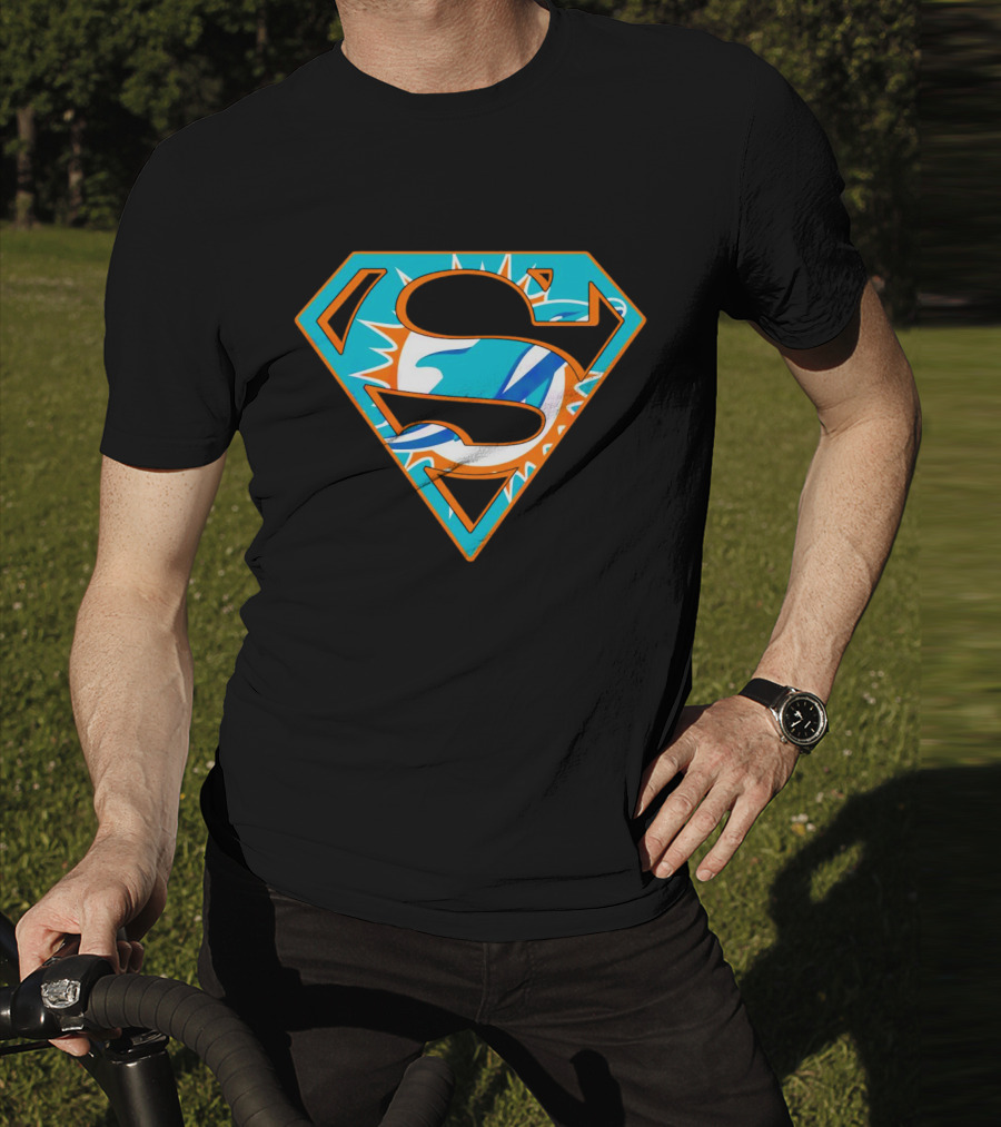 Miami Dolphins Superman Shield Emblem T-Shirt