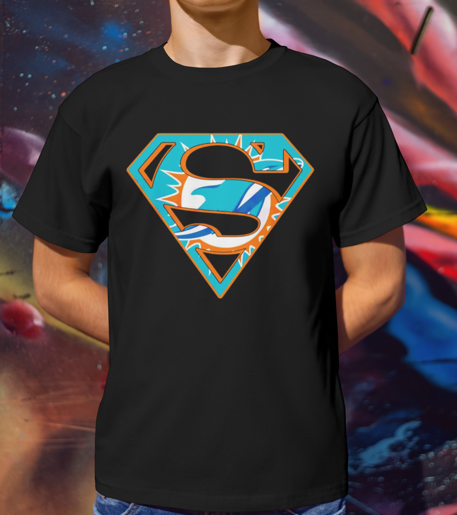 Miami Dolphins Superman Shield Emblem T-Shirt