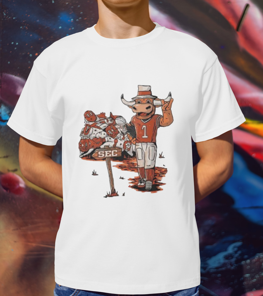 Texas Longhorns Mascot Celebrating SEC Victory T-Shirt