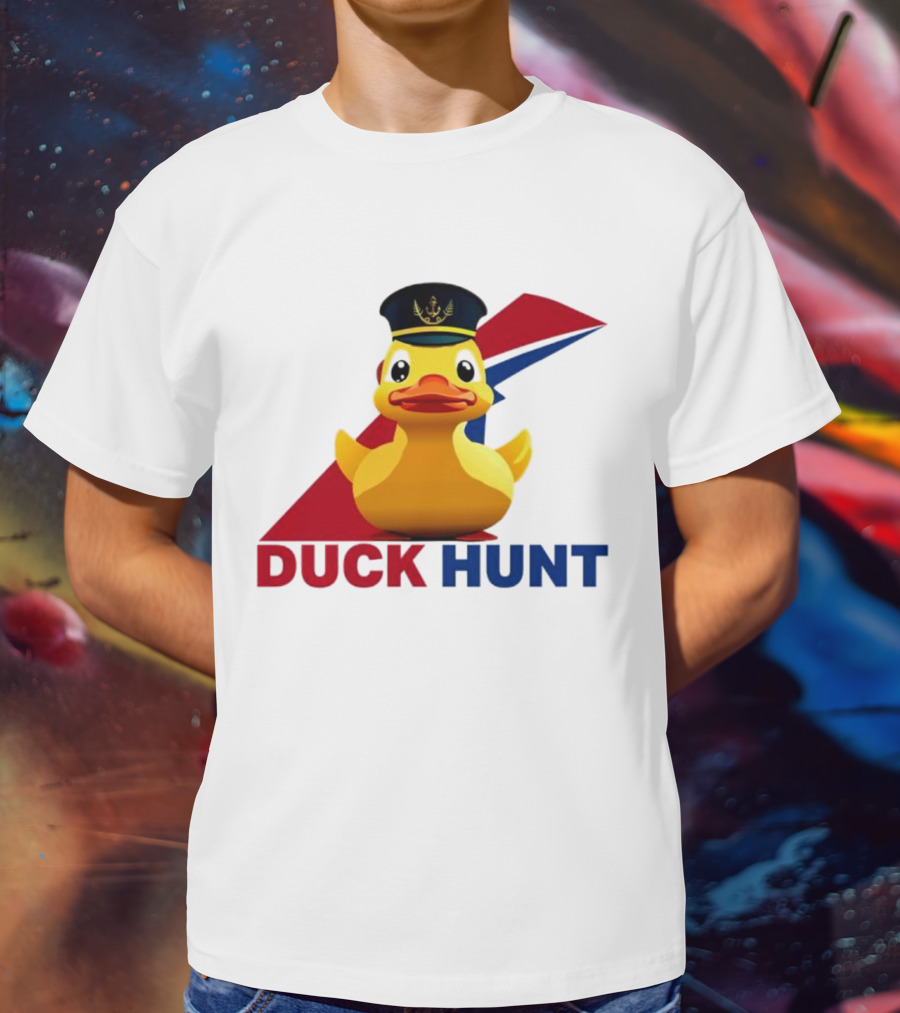 Cruising Duck Hunt Captain Rubber Duck Navy T-Shirt