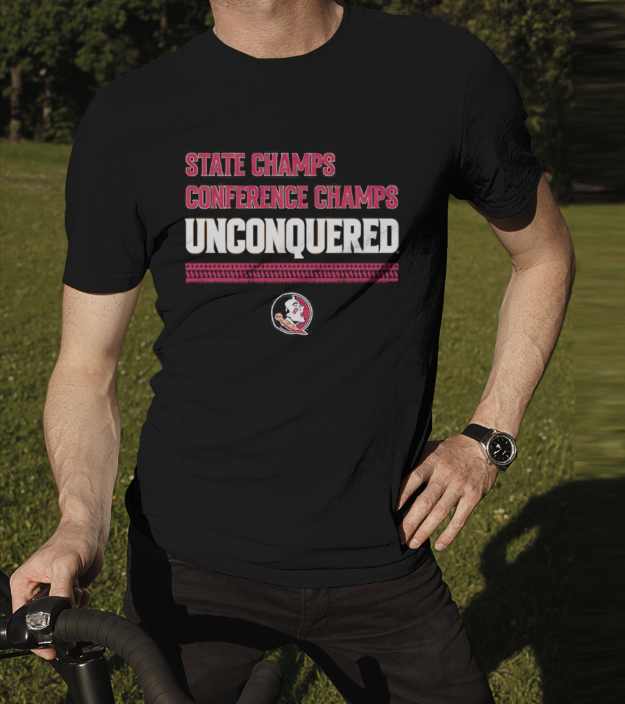 FSU State Champs Conference Champs Unconquered Football T-Shirt