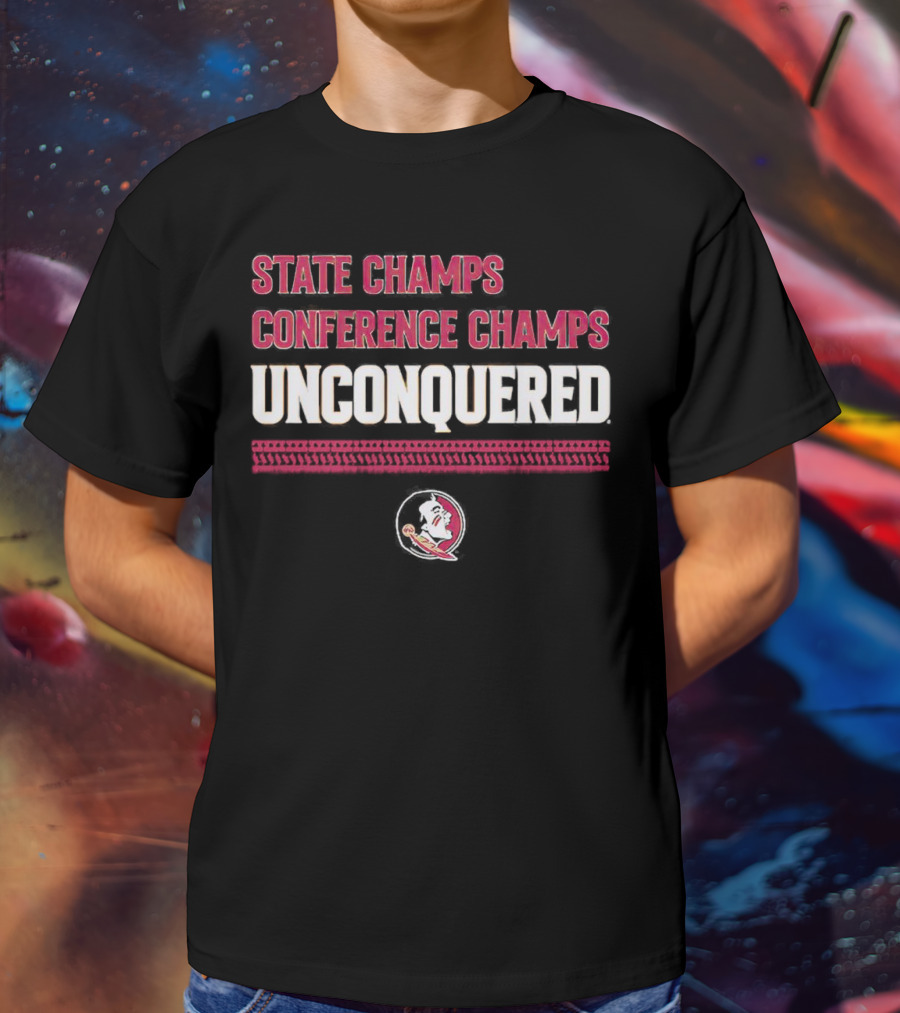 FSU State Champs Conference Champs Unconquered Football T-Shirt