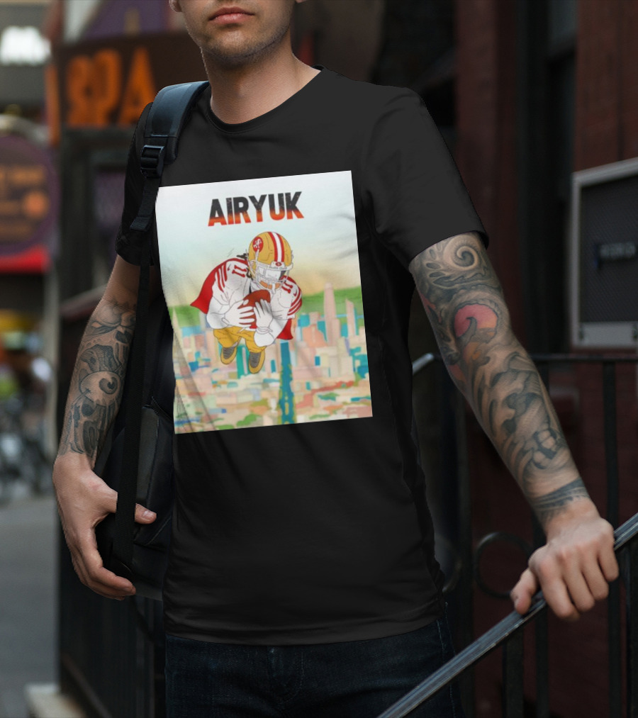 Rita Oak Airyuk San Francisco Football Player Skyline Catching Ball T-Shirt