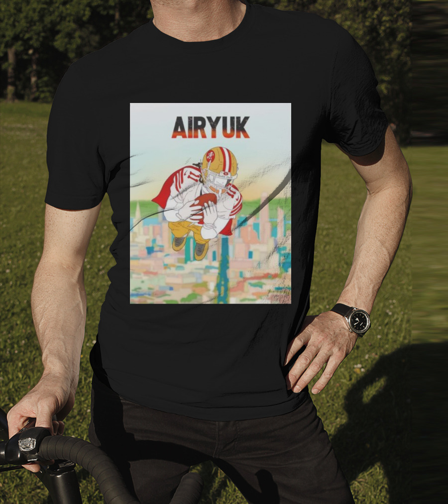 Rita Oak Airyuk San Francisco Football Player Skyline Catching Ball T-Shirt
