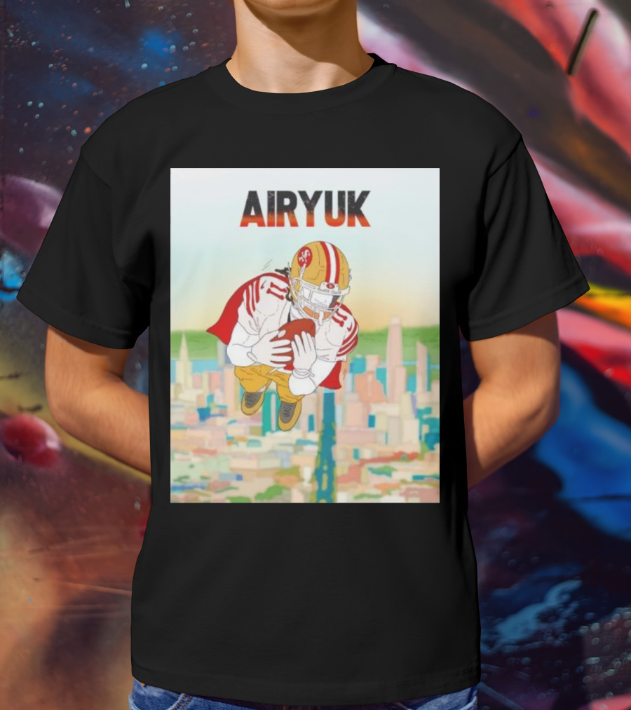 Rita Oak Airyuk San Francisco Football Player Skyline Catching Ball T-Shirt