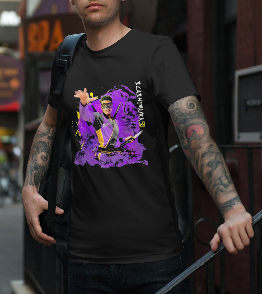 Rui Slashimura 28 Purple Warrior With Mask And Swords T-Shirt