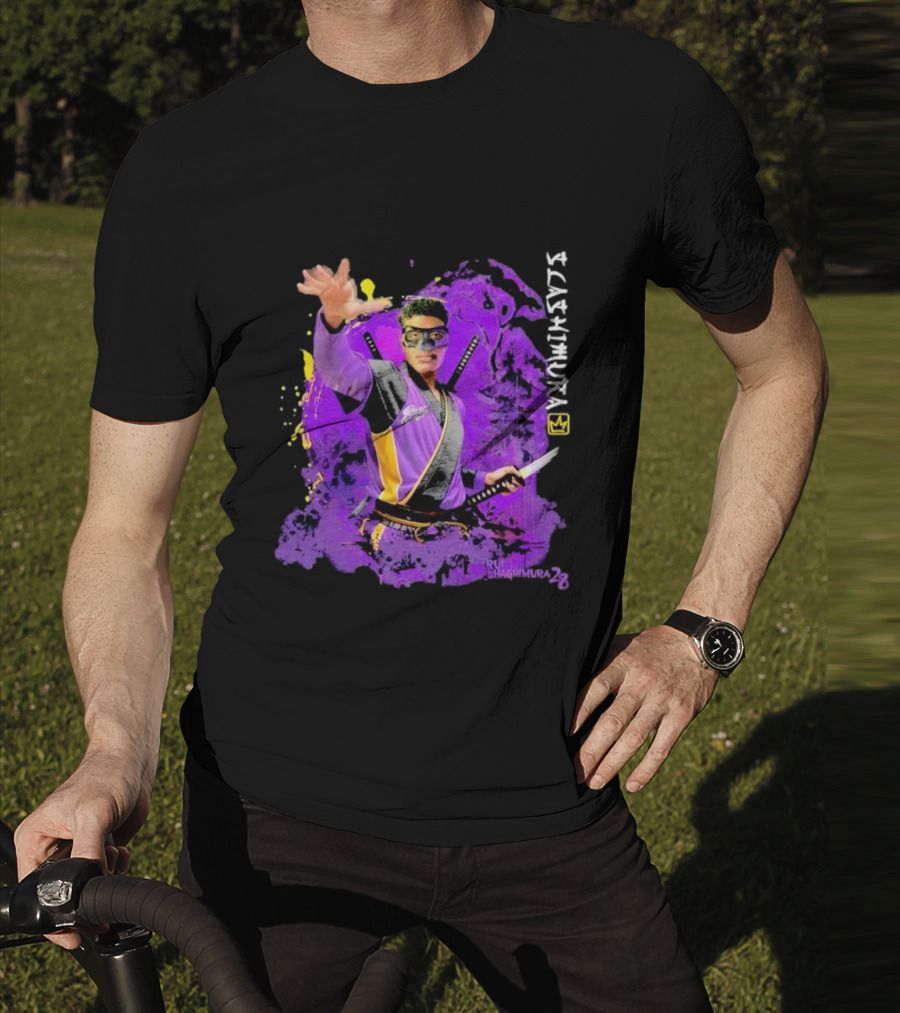 Rui Slashimura 28 Purple Warrior With Mask And Swords T-Shirt