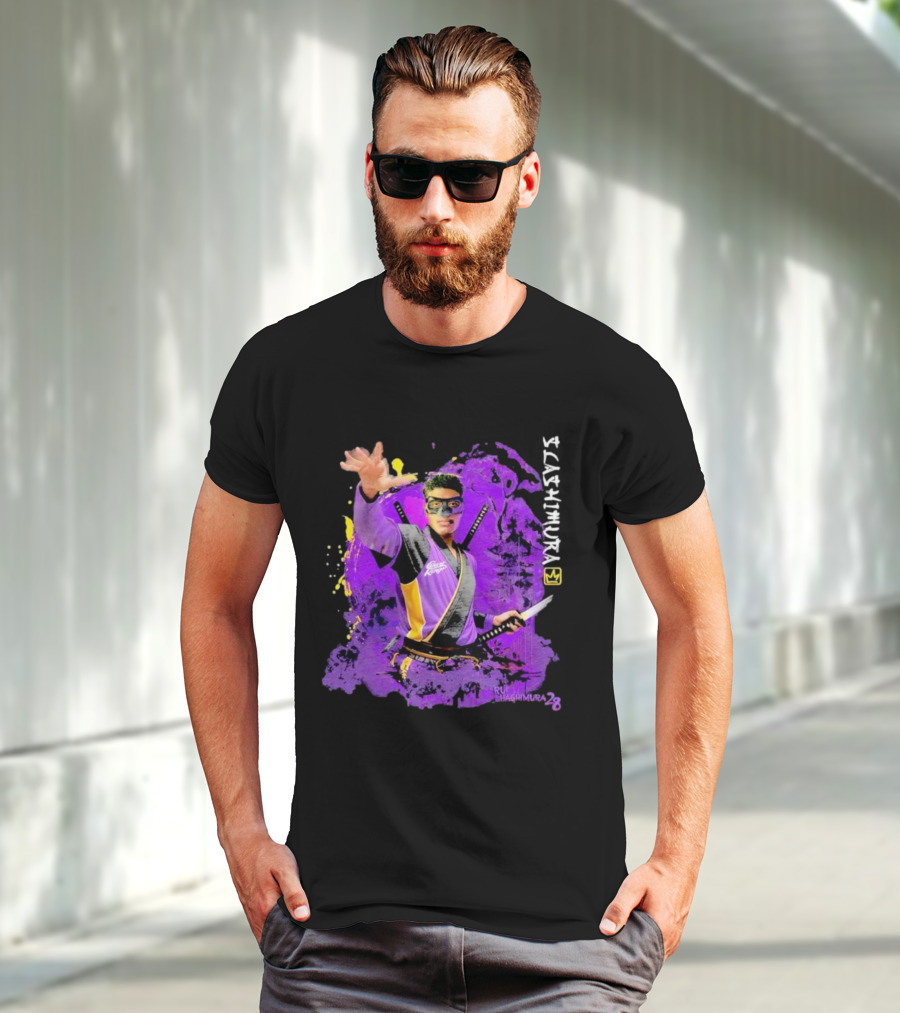 Rui Slashimura 28 Purple Warrior With Mask And Swords T-Shirt