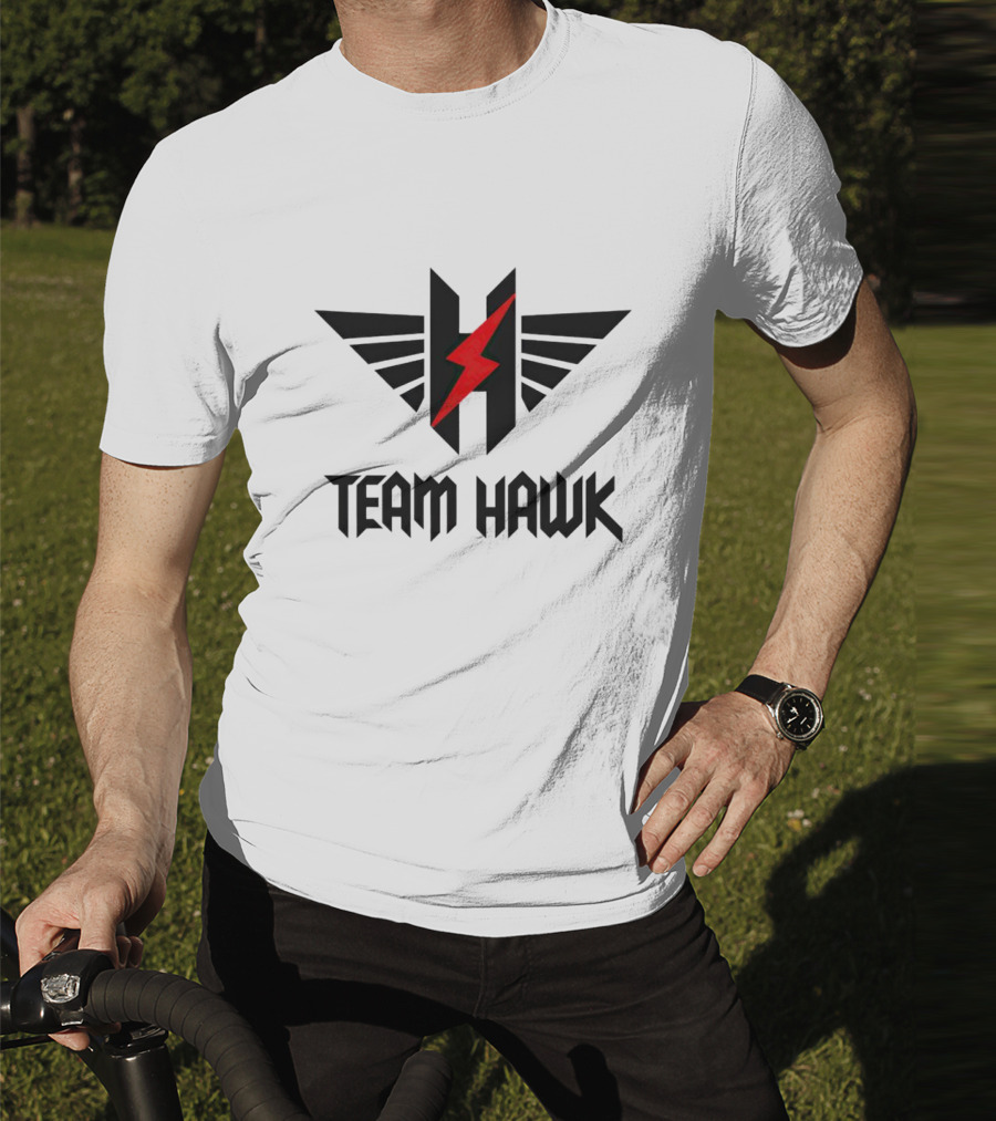Team Hawk Red Lightning Logo With Winged H T-Shirt
