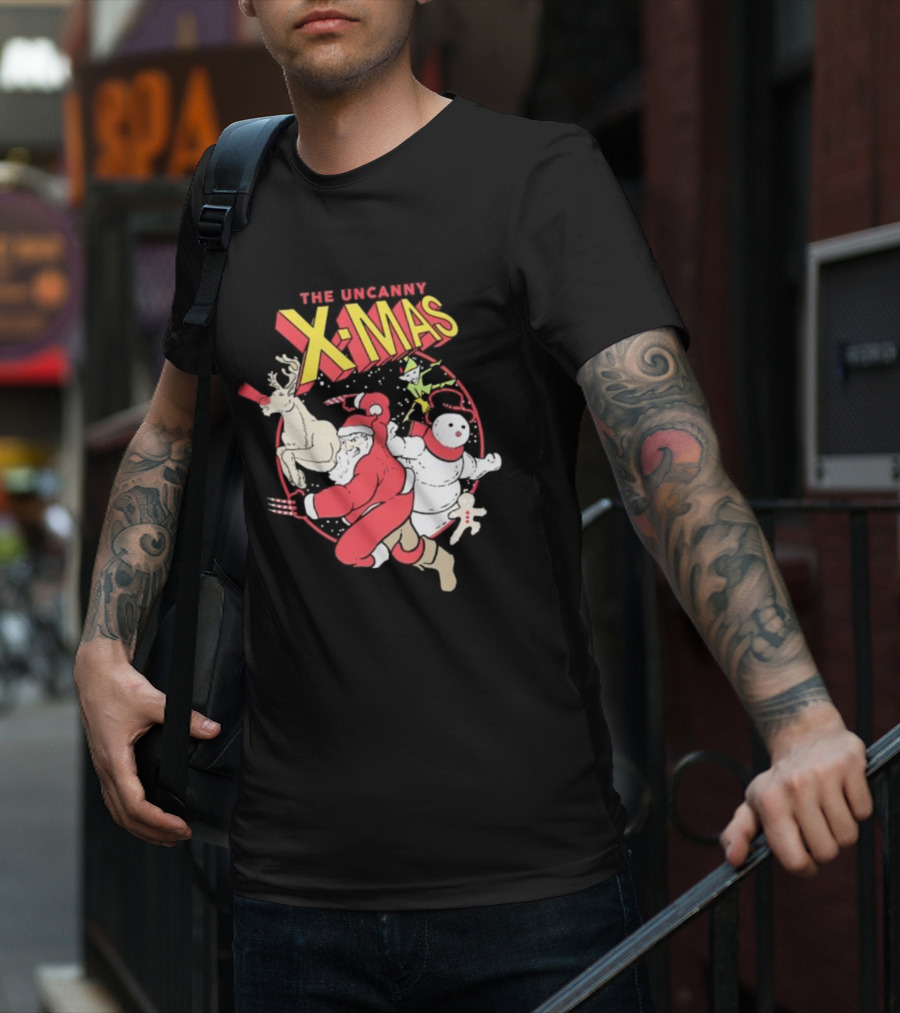 The Uncanny X-Mas Santa Snowman Reindeer Comic T-Shirt