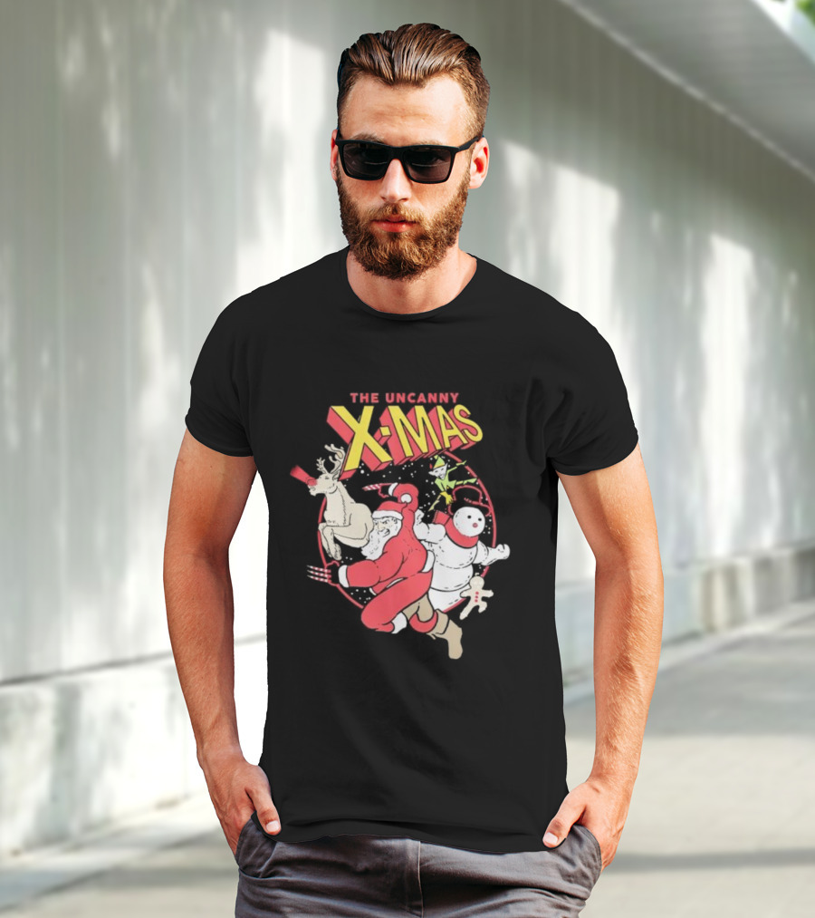 The Uncanny X-Mas Santa Snowman Reindeer Comic T-Shirt