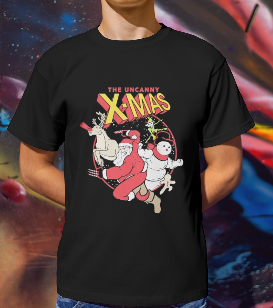 The Uncanny X-Mas Santa Snowman Reindeer Comic T-Shirt
