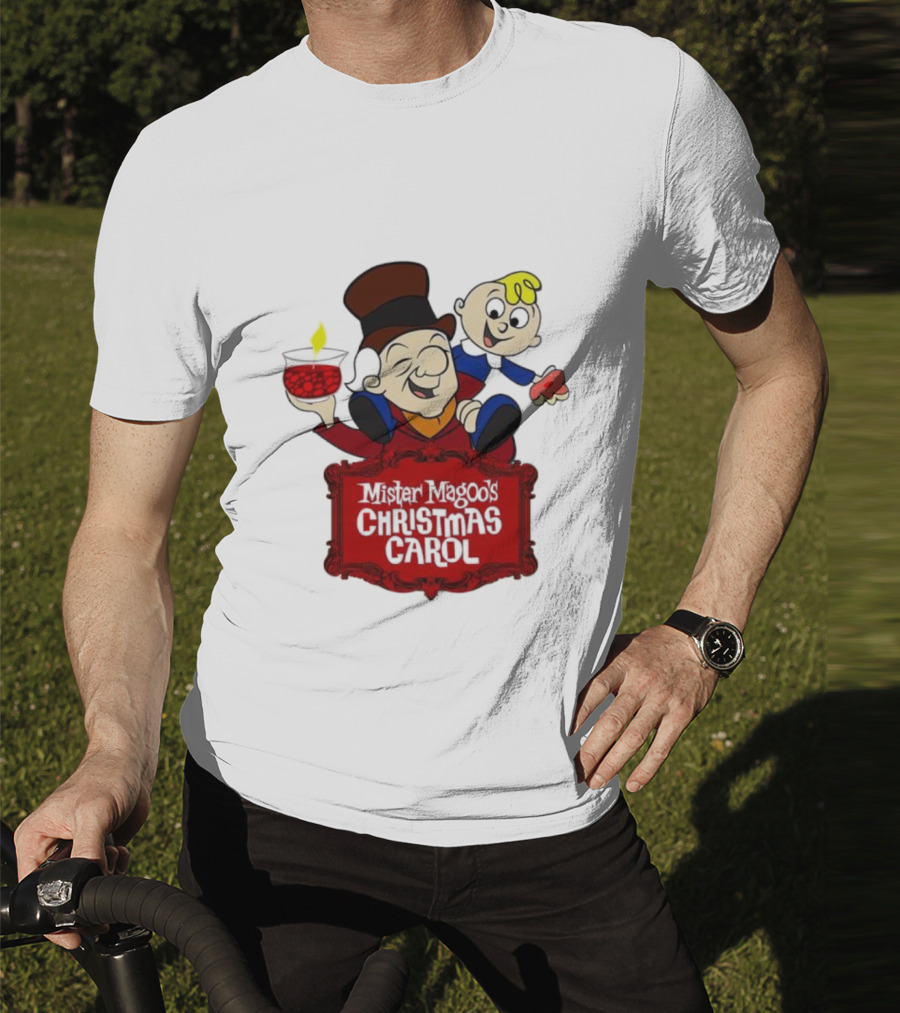Mister Magoo's Christmas Carol Cartoon Illustration With Festive Characters T-Shirt