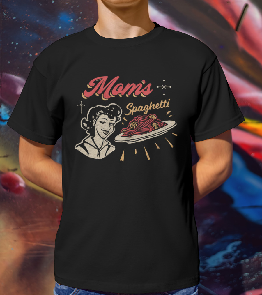Mom’s Spaghetti Retro Diner Style Vintage T-Shirt