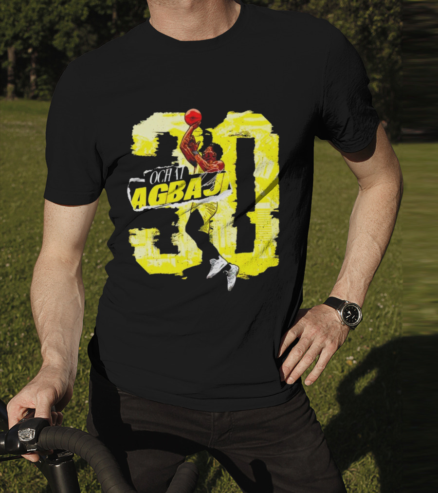 Ochai Agbaji 30 Utah Rough Basketball Dunk WHT Football T-Shirt