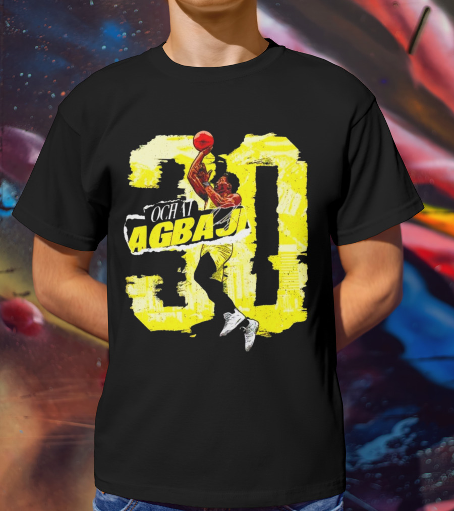 Ochai Agbaji 30 Utah Rough Basketball Dunk WHT Football T-Shirt
