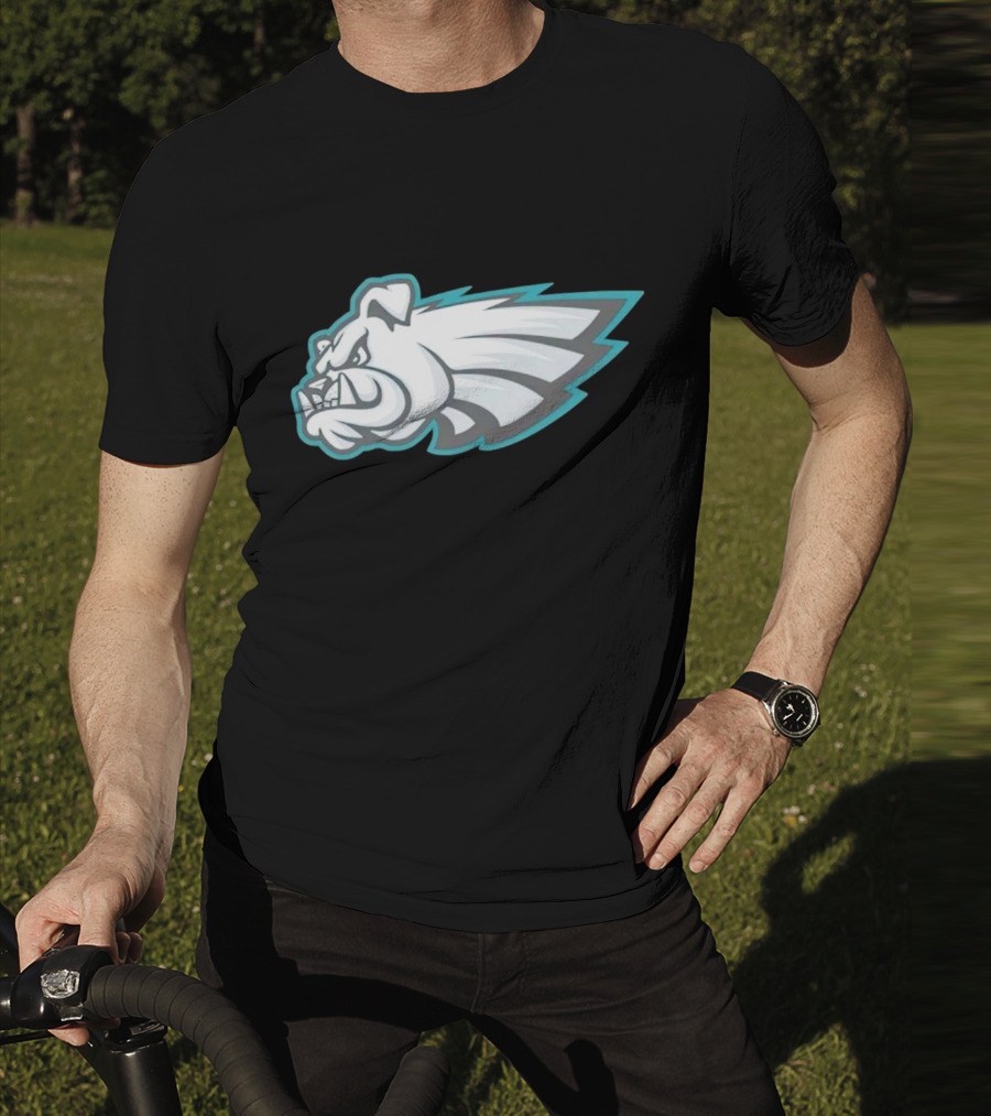 Philly Bulldogs Mascot Head With Wings T-Shirt