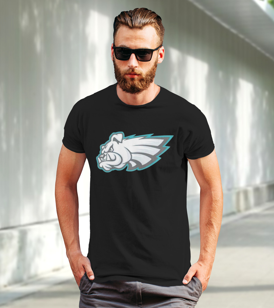 Philly Bulldogs Mascot Head With Wings T-Shirt