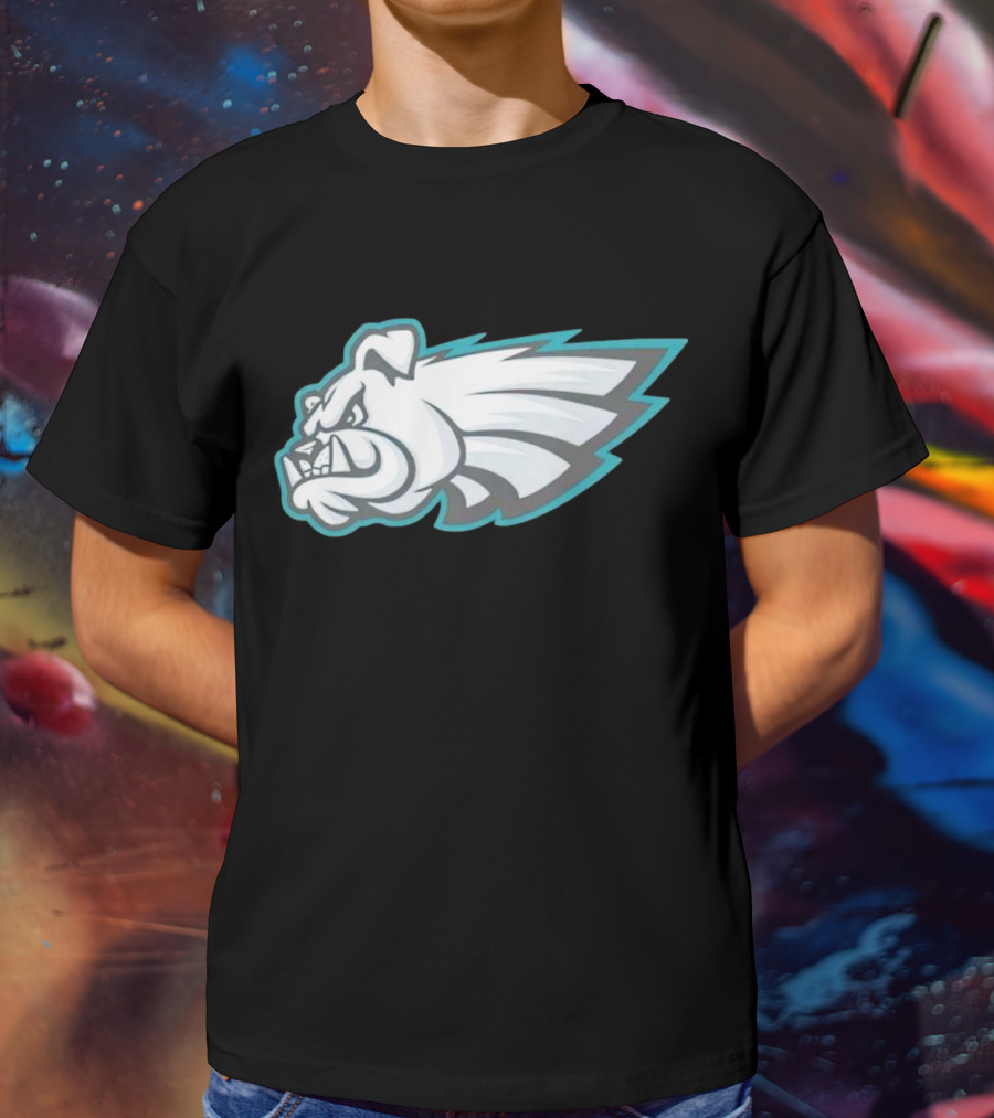 Philly Bulldogs Mascot Head With Wings T-Shirt