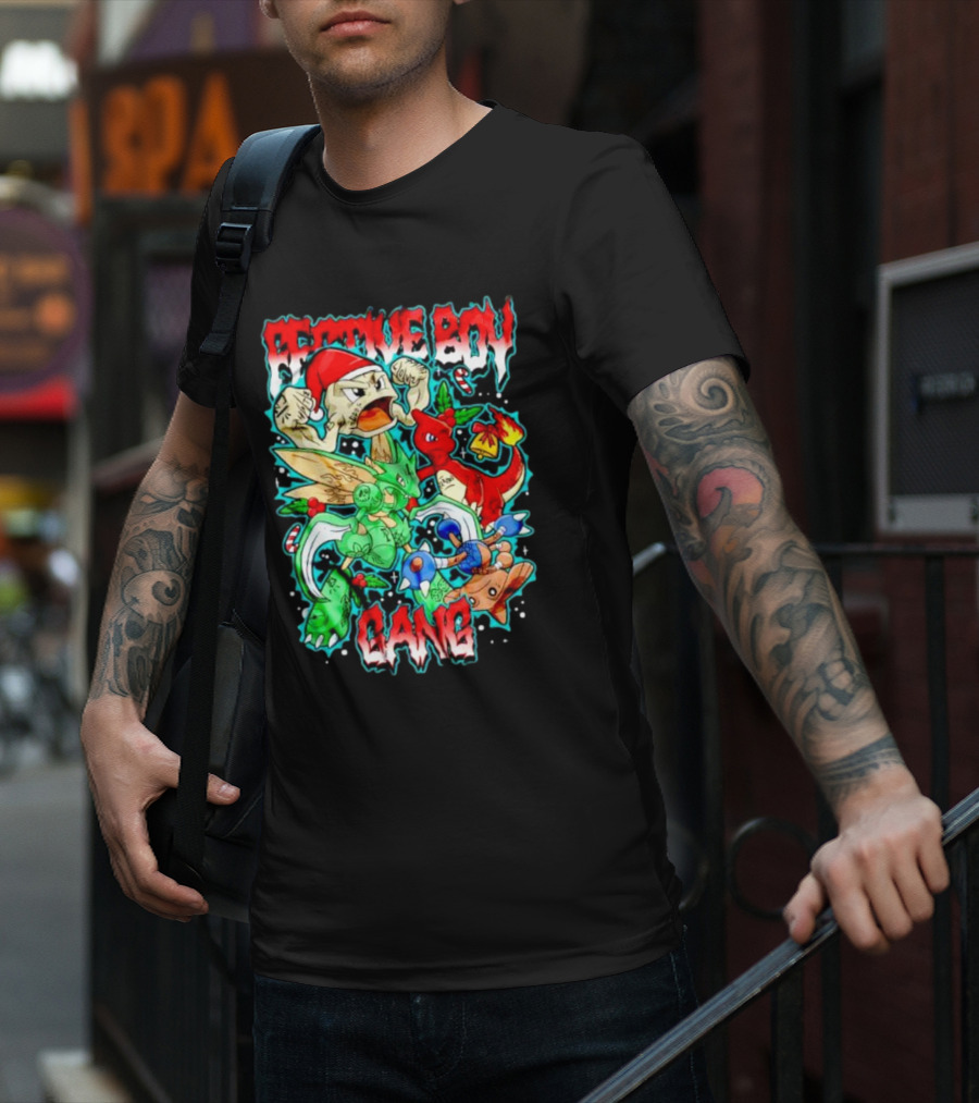 Festive Boy Gang Pokemon Holiday Mashup T-Shirt