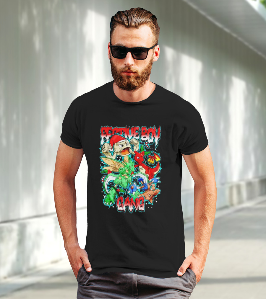 Festive Boy Gang Pokemon Holiday Mashup T-Shirt