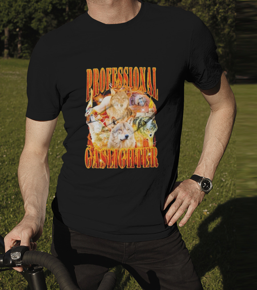 Professional Gaslighter Wolves Vintage T-Shirt