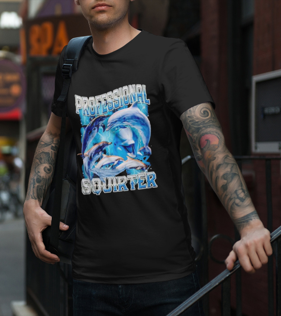 Professional Squirter Vintage Dolphins Retro Blue T-Shirt