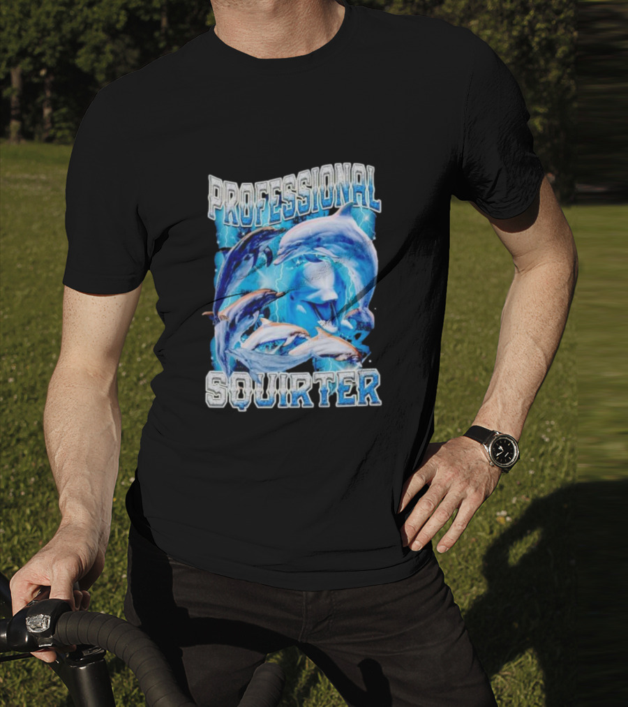 Professional Squirter Vintage Dolphins Retro Blue T-Shirt