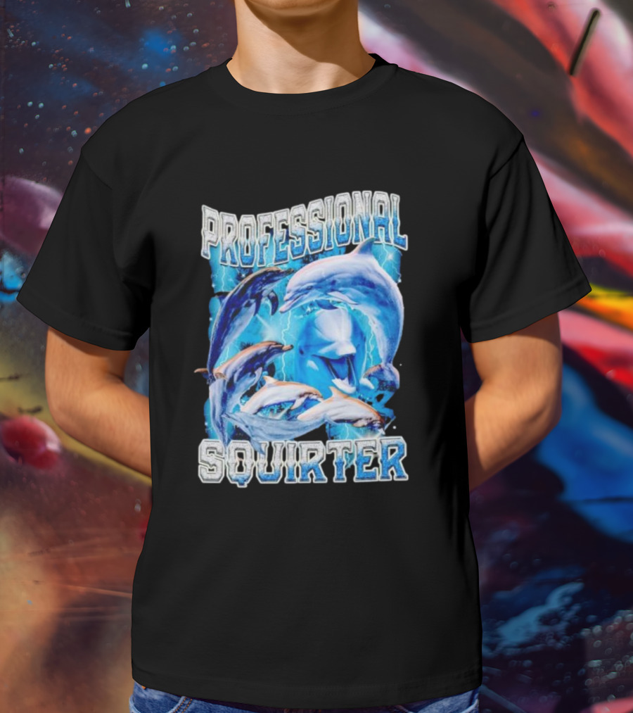 Professional Squirter Vintage Dolphins Retro Blue T-Shirt