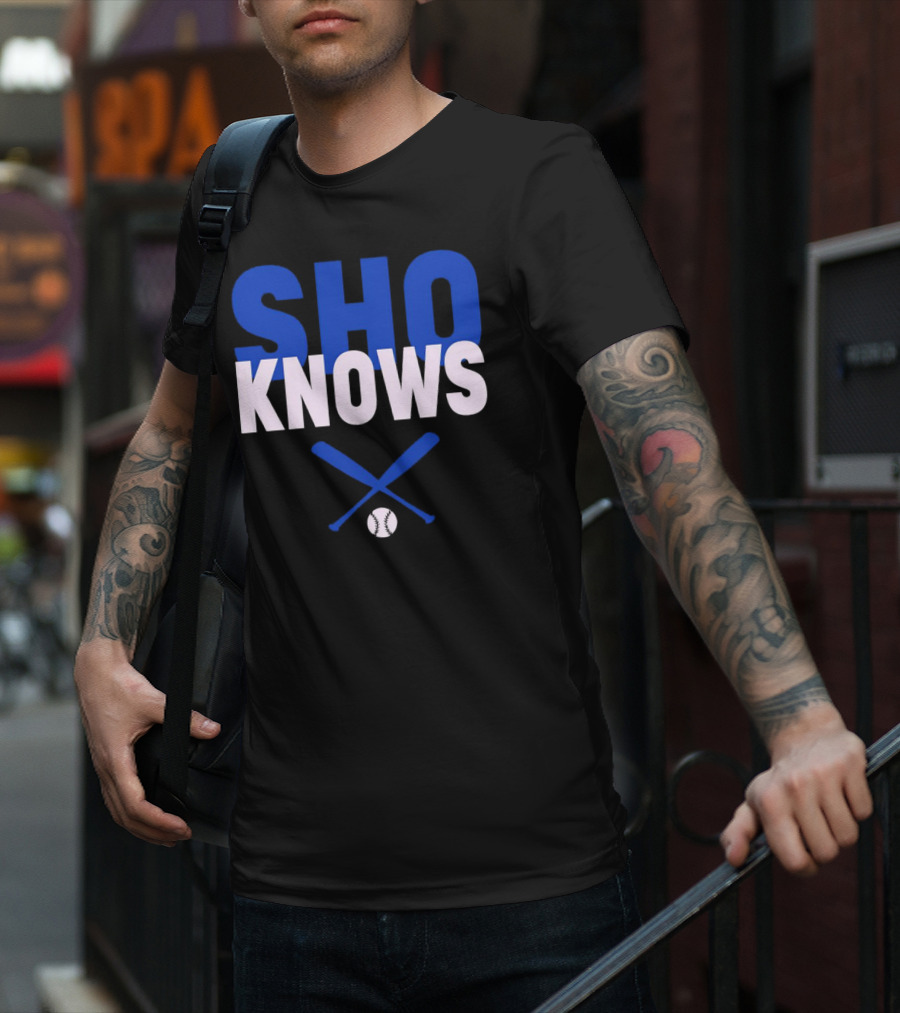 SHO KNOWS Shohei Ohtani Baseball Bat And Ball T-Shirt