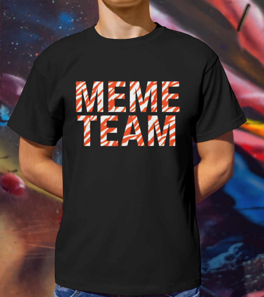 MEME TEAM Red And White Zebra Print T-Shirt
